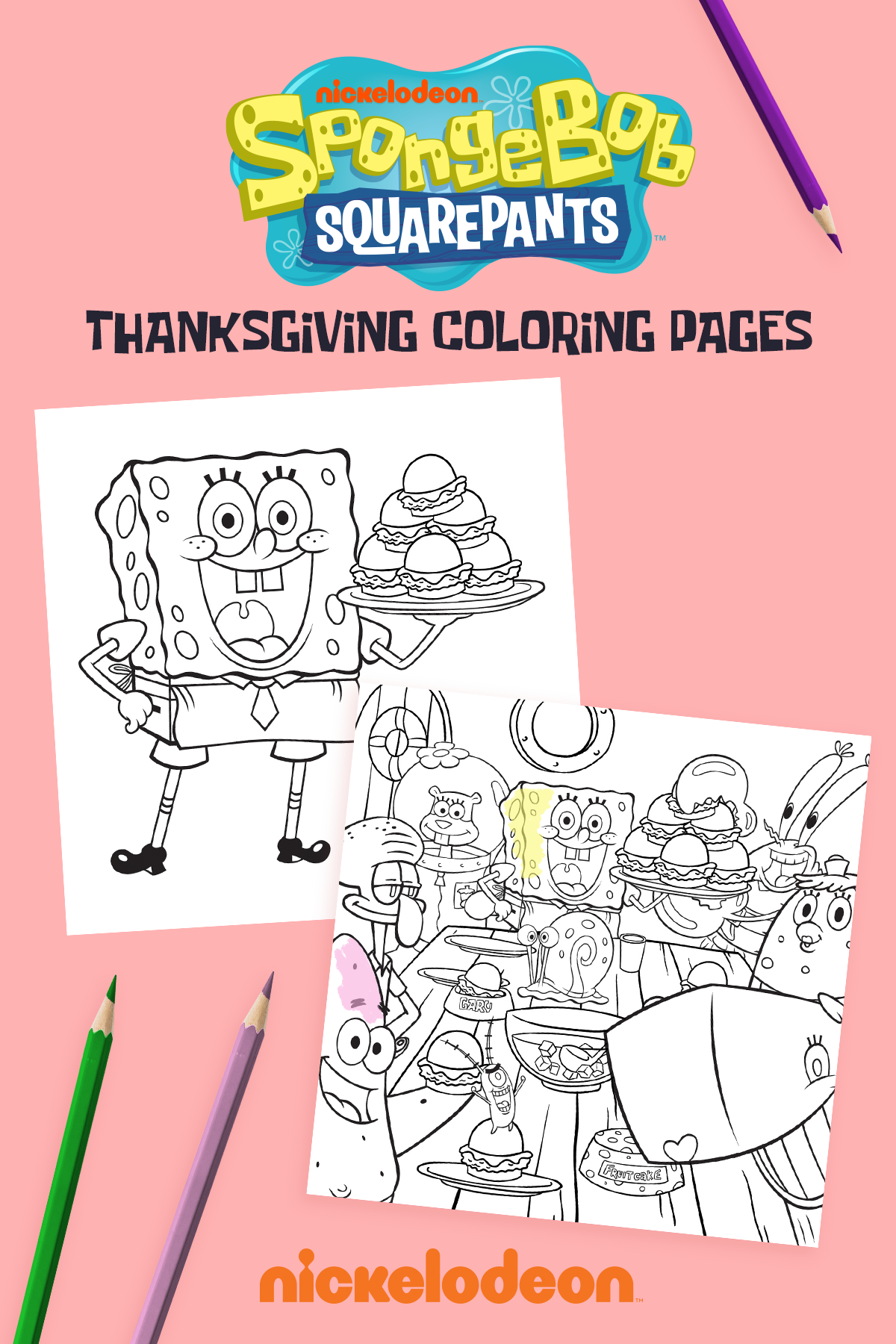 nickelodeon coloring pages spongebob