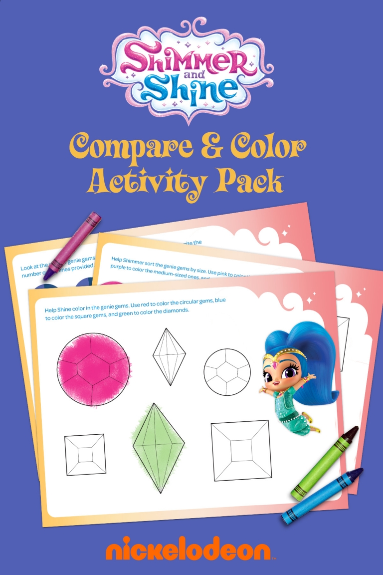 Shimmer and Shine Compare &amp; Color Activity Pack | Nickelodeon Parents