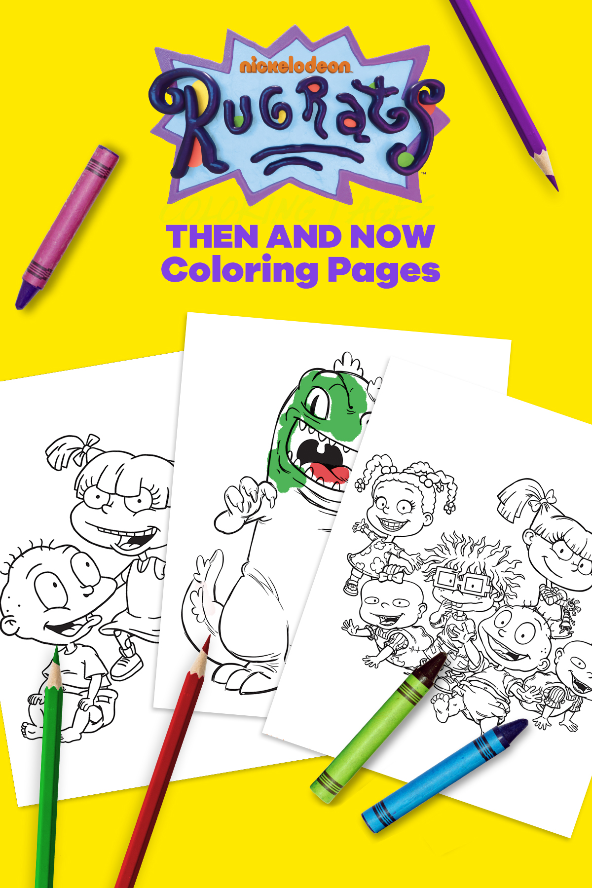 rugrats then and now coloring pages nickelodeon parents