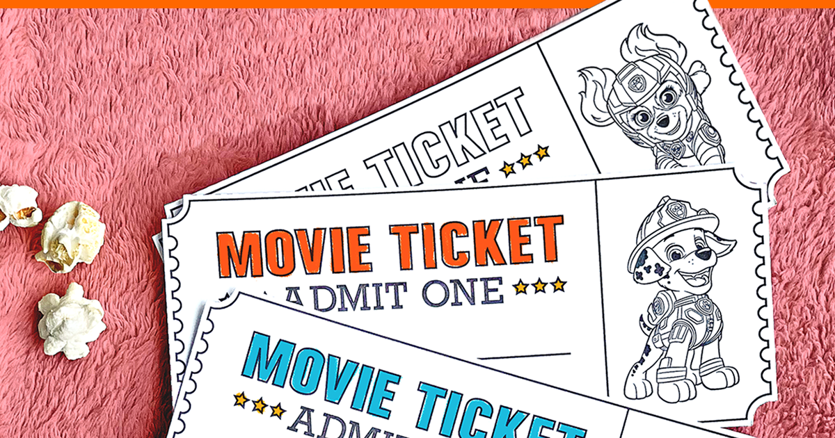 PAW Patrol The Movie DIY Printable Ticket Nickelodeon Parents