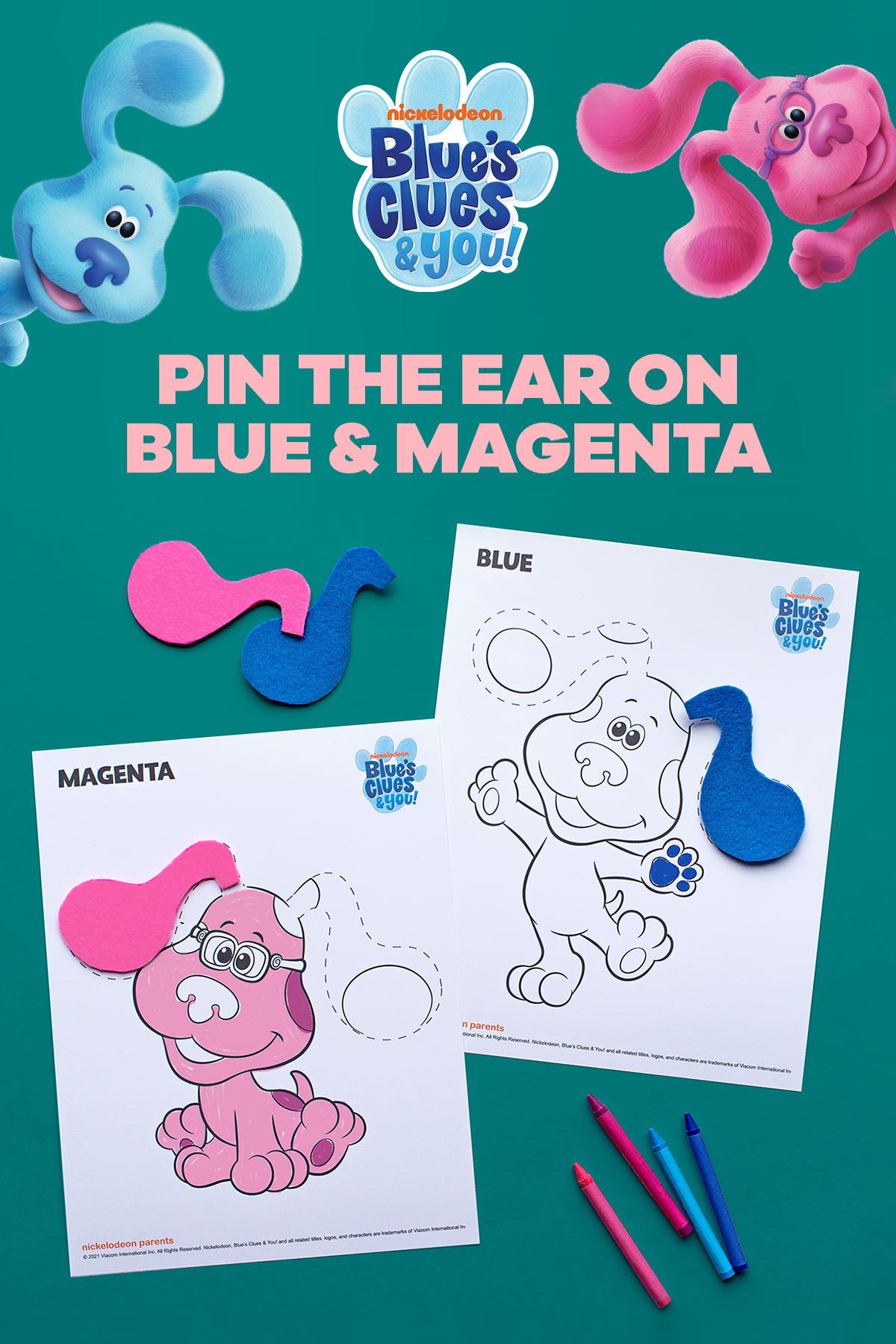 coloring pages blues clues with pink dog