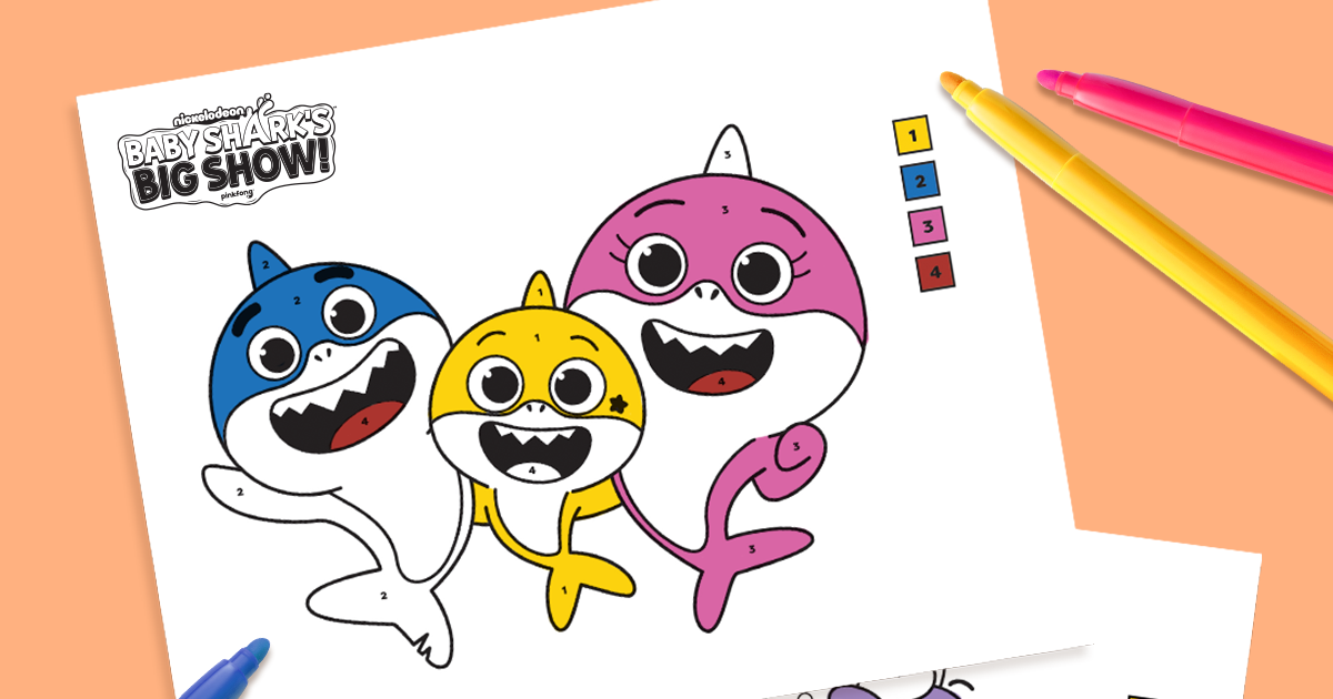Baby Shark Color-by-Number Family Portrait | Nickelodeon Parents