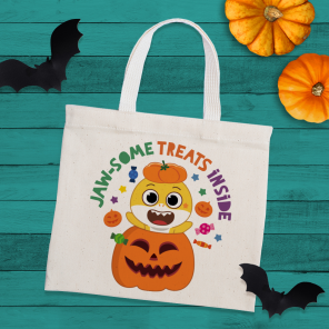 Baby Shark Halloween Treat Bag Decals