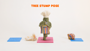 Tiny Chef Does Yoga! Tree Stump Pose