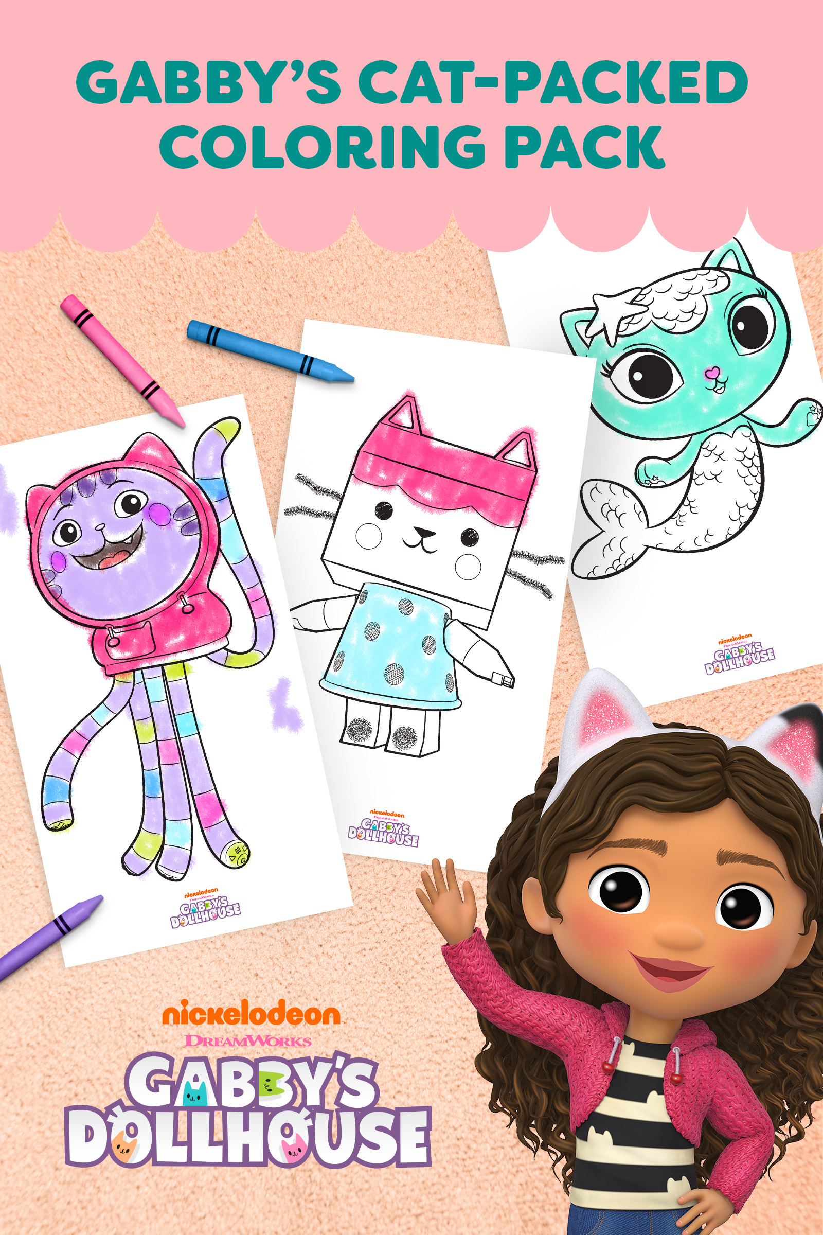 Gabbys Dollhouse Coloring book:Cartoon Coloring & Activity Book for Kids