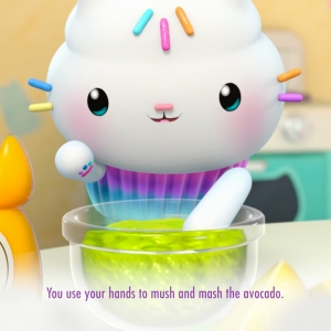 You use your hands to mush and mash the avocado!