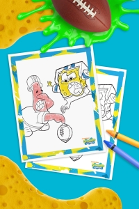 SpongeBob SquarePants and Patrick Star Football Coloring Packets 